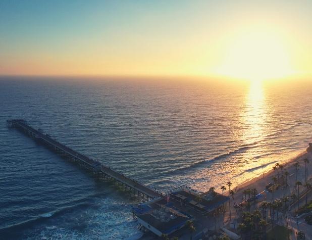 drone footage shot of san clemente beach